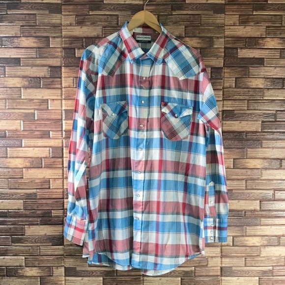 Vintage Mens Silver Collection by Karman Western Button Up Shirt 1XT - Picture 1 of 10